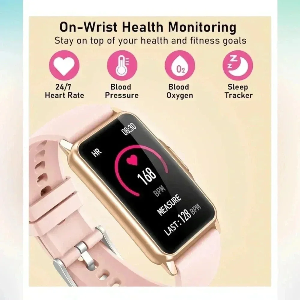 Fitness Watch Waterproof Bluetooth Sleep Heart Rate ECG Pressure Oxygen Like New
